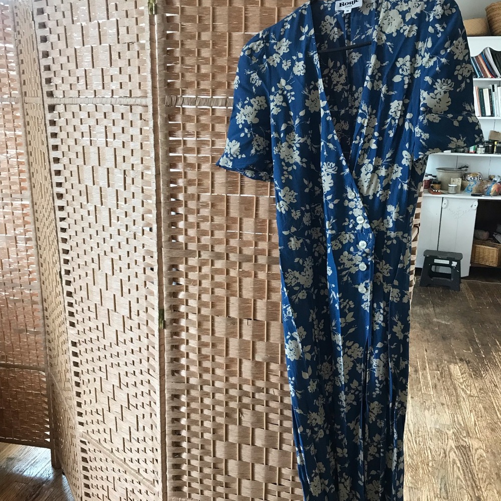 Blue Floral Wrap Dress Rouje size 36